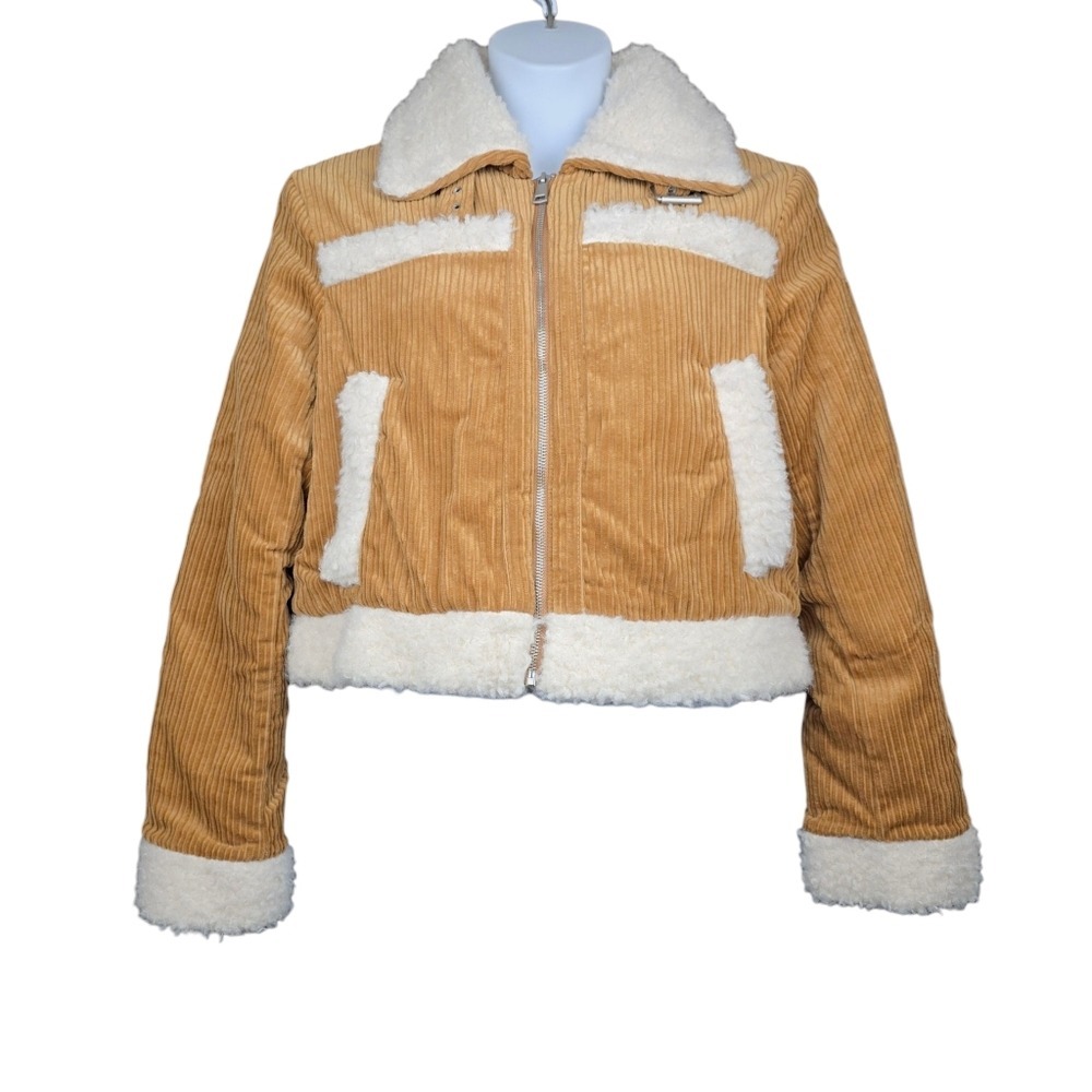 Urban Outfitters Womens BDG Tan Salem Corduroy Sherpa Fleece Jacket Size L